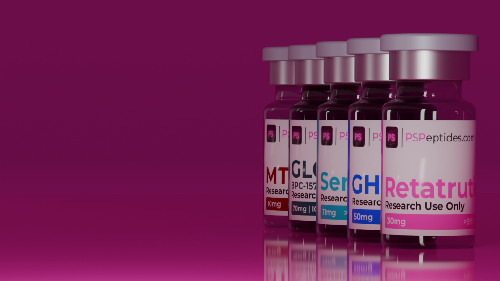 Reference image of research-use-only peptide vials